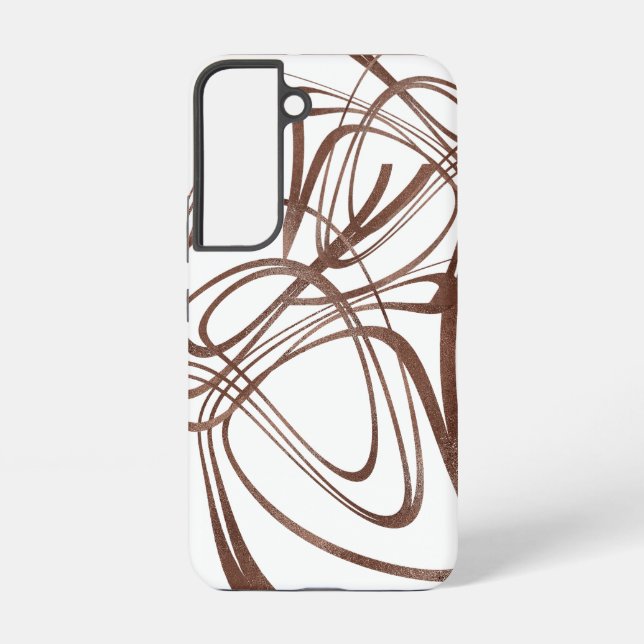 Abstrakt-braune Linie Art Samsung Galaxy Hülle (Rückseite)