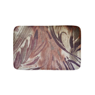Abstrakt-braunes Blumendesign 2 Badematte