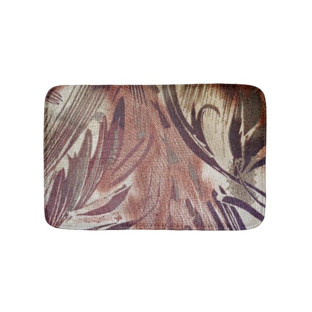 Abstrakt-braunes Blumendesign 2 Badematte (Vorderseite)