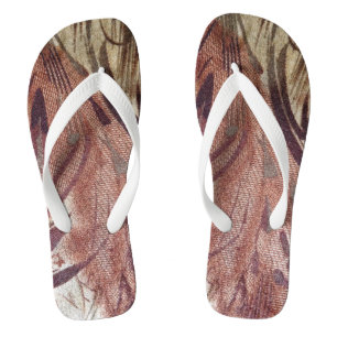 Abstrakt-braunes Blumendesign 2 Flip Flops
