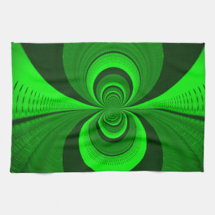 Abstrakt Bright Green Groovy Kaleidoscope Muster Handtuch