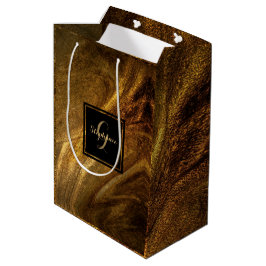 Abstrakt Brown Luxury Gold Glitzer Moderner Chic Mittlere Geschenktüte