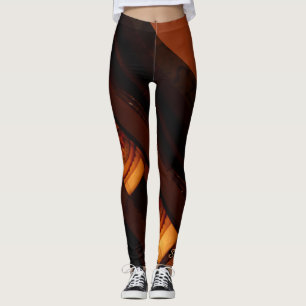 Abstrakt Brown, Rost, Gold mit Name Fashion Leggings