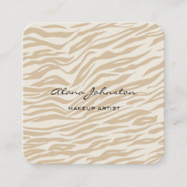 Abstrakt Brown Zebra Print Makeup Artist Quadratische Visitenkarte