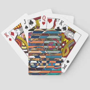 abstrakt, bunt, geometrisch, elegant, modern, br spielkarten