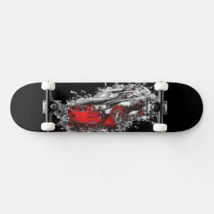 Abstrakt Car Red Skateboard
