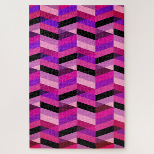 Abstrakt Chevron/Fischgrätenmuster Lila & Violet