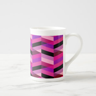 Abstrakt Chevron/Fischgrätenmuster Lila & Violet Prozellantasse