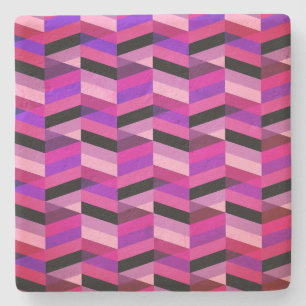 Abstrakt Chevron/Fischgrätenmuster Lila & Violet Steinuntersetzer