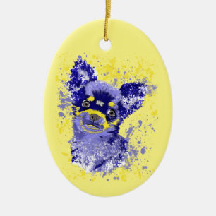 Abstrakt Chihuahua Keramik Ornament