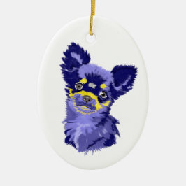 Abstrakt Chihuahua Keramik Ornament