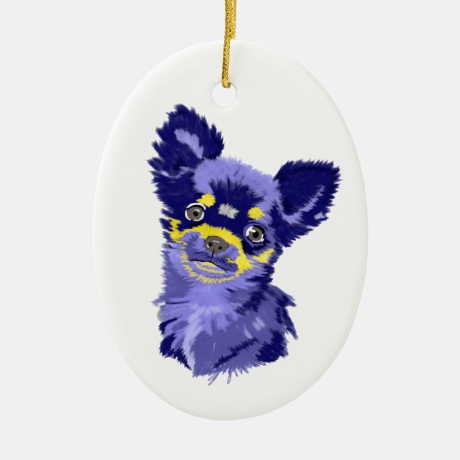 Abstrakt Chihuahua Keramik Ornament (Vorne)
