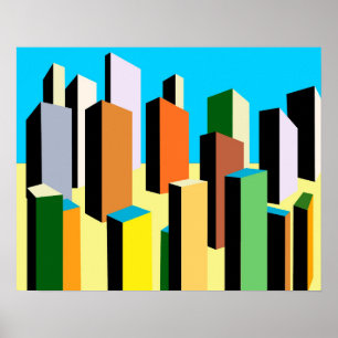 Abstrakt-City-Poster Poster