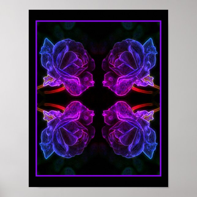 Abstrakt Colors Rose Fantasy Blume Poster (Vorne)