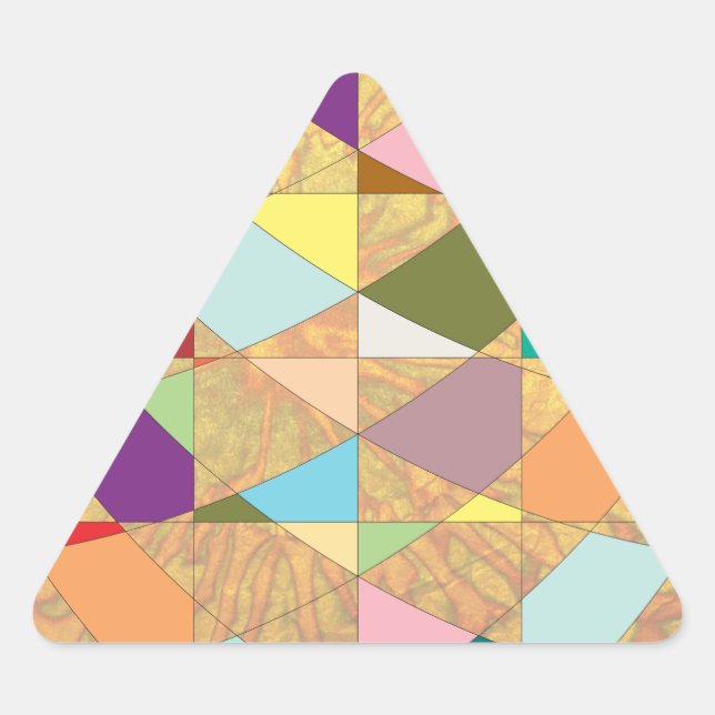 Abstrakt Colors Sun Burst Dreieckiger Aufkleber (Vorderseite)