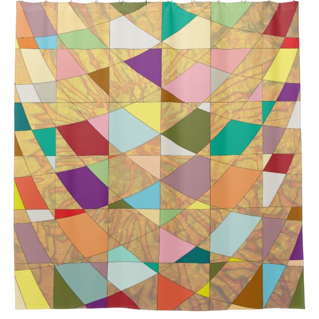 Abstrakt Colors Sun Burst Duschvorhang (Vorderseite)