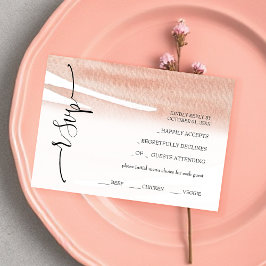 Abstrakt Coral Watercolor Handgemalt RSVP Karte