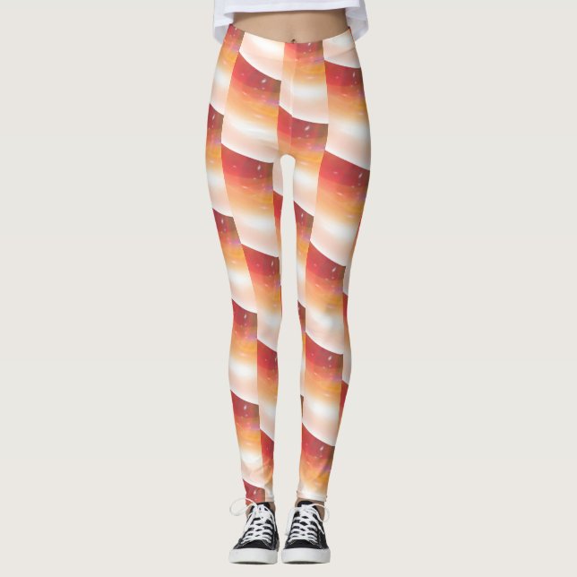 Abstrakt Corly Curly Wave Muster Leggings (Vorderseite)