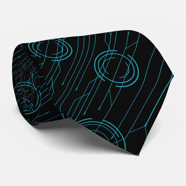 Abstrakt Cyber Neck Tie Krawatte (Gerollt)