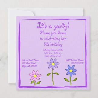 Abstrakt Daisies Kid's Party Einladung