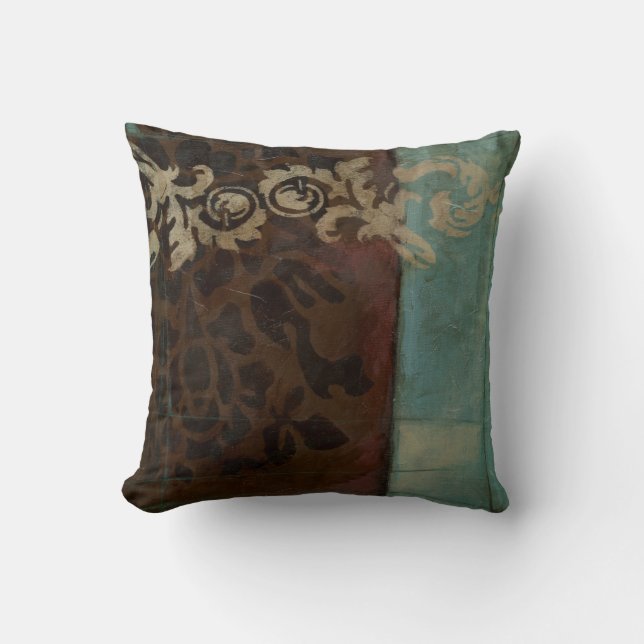 Abstrakt Damask Tapestry von Jennifer Goldberger Kissen (Vorderseite)
