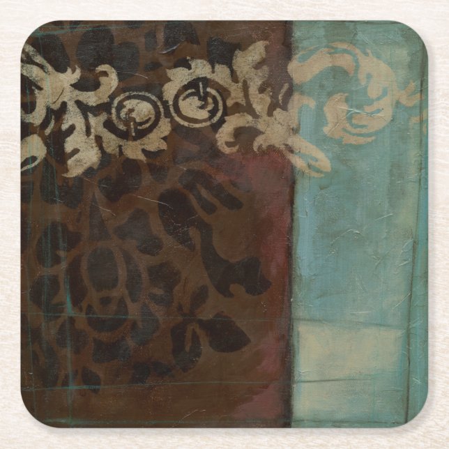 Abstrakt Damask Tapestry von Jennifer Goldberger Rechteckiger Pappuntersetzer (Vorderseite)