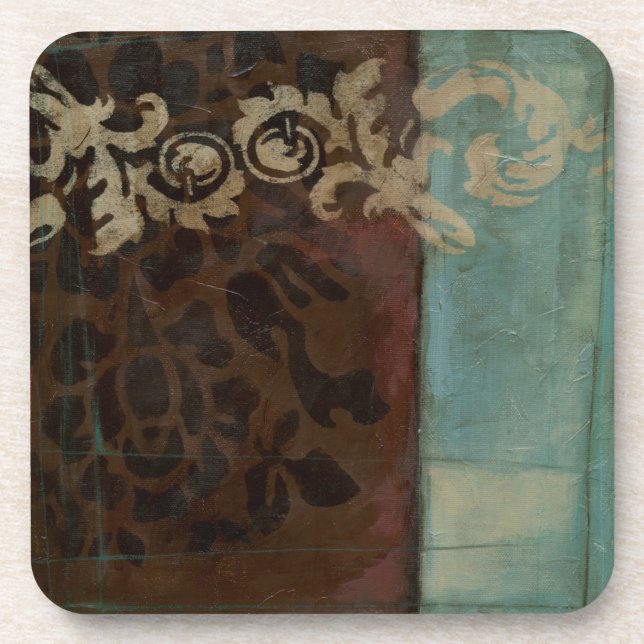 Abstrakt Damask Tapestry von Jennifer Goldberger Untersetzer (Vorderseite)