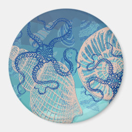 Abstrakt Deep Blue Sea Print 3" Magnet