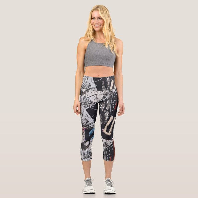 Abstrakt: Die Kunst des Designs Capri Leggings (Vorderseite)