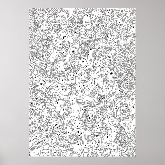 Abstrakt Doodle Art Poster (Vorne)