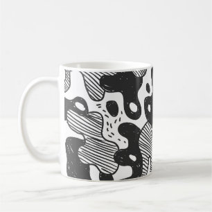 Abstrakt Doodle Camouflage Black Style Kaffeetasse