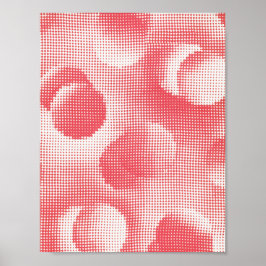 Abstrakt Dot Art Pixel Red Poster