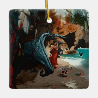 Abstrakt Dragon Skull okkultiert Dunkle Hexe Kunst Keramikornament
