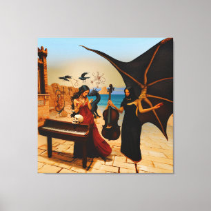 Abstrakt Dragon Skull okkultiert Dunkle Hexe Kunst Leinwanddruck