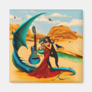 Abstrakt Dragon Skull okkultiert Dunkle Hexe Kunst Magnet