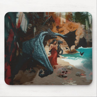 Abstrakt Dragon Skull okkultiert Dunkle Hexe Kunst Mousepad