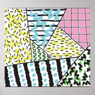 Abstrakt Drei: HandGezeichnet Hintergrundkunst. Poster