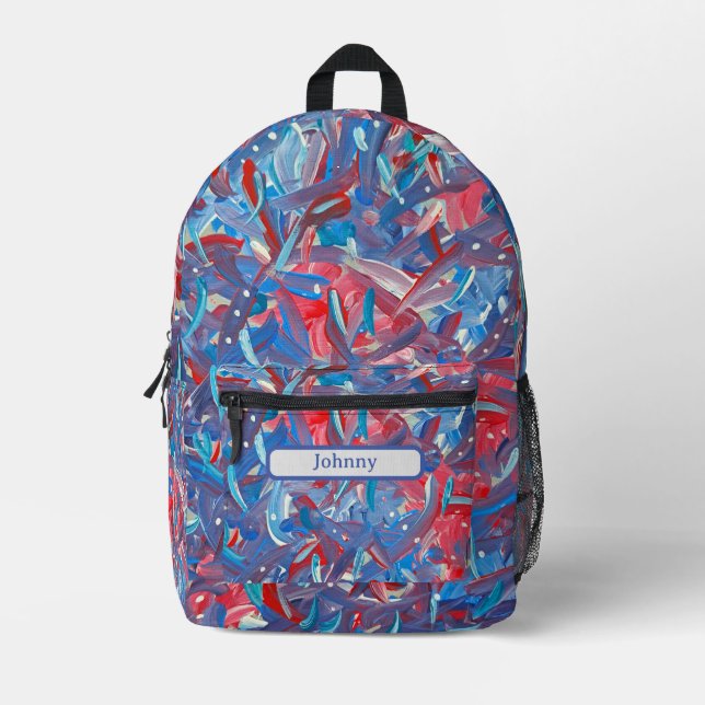 Abstrakt druckter Firecracker-Backpack Bedruckter Rucksack (Vorderseite)