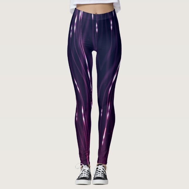 Abstrakt Dunkel Lila Leggings (Vorderseite)