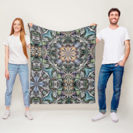 Abstrakt Dusty Succulent Garden Rosette Muster Fleecedecke