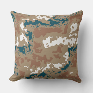 Abstrakt Earth Camouflage Brown Kissen