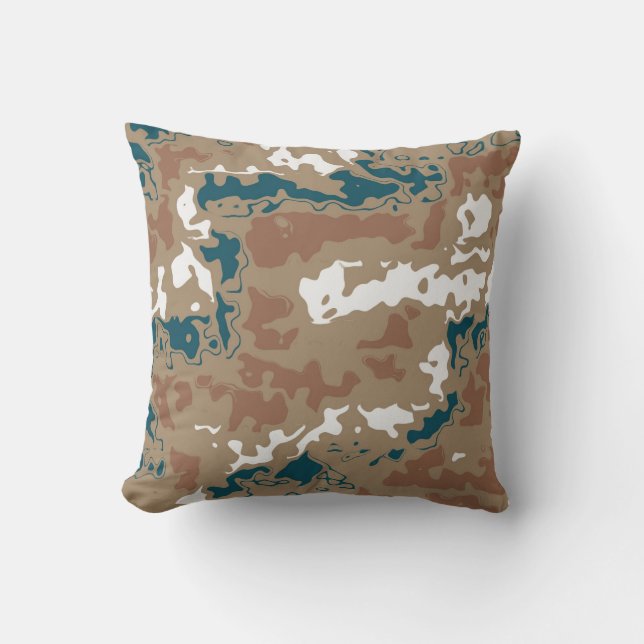Abstrakt Earth Camouflage Brown Kissen (Vorderseite)