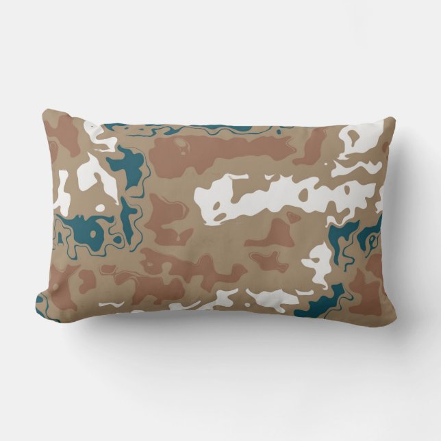 Abstrakt Earth Camouflage Brown Lendenkissen (Vorderseite)