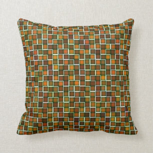 Abstrakt Earth Tone Squares-Muster Kissen