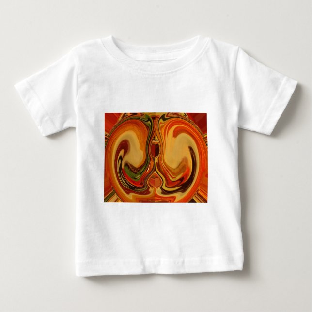 Abstrakt Earth Tone Swirl Art Print Baby T-shirt (Vorderseite)