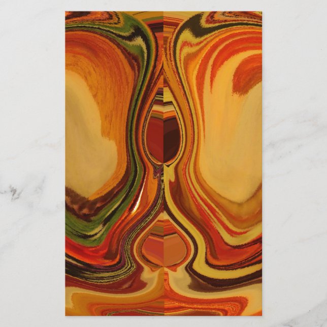 Abstrakt Earth Tone Swirl Art Print Briefpapier (Vorderseite)