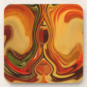 Abstrakt Earth Tone Swirl Art Print Getränkeuntersetzer