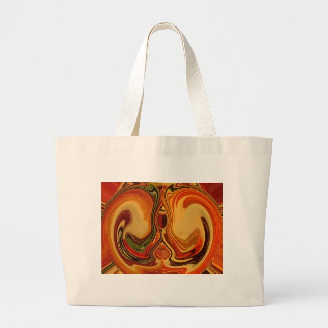 Abstrakt Earth Tone Swirl Art Print Jumbo Stoffbeutel (Vorne)