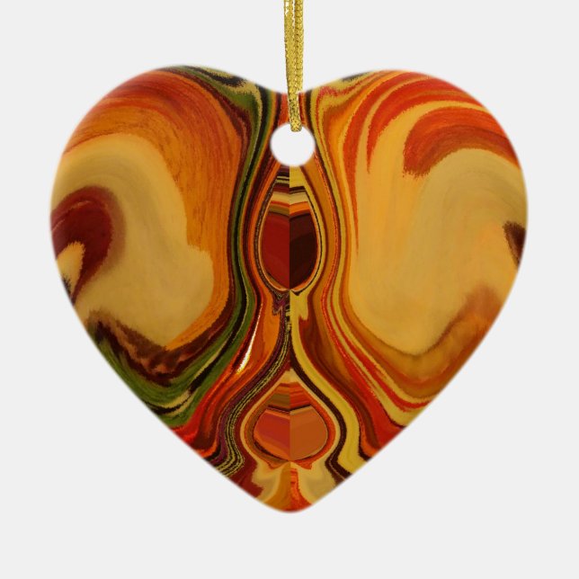 Abstrakt Earth Tone Swirl Art Print Keramikornament (Vorne)
