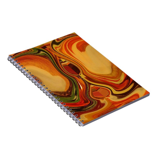 Abstrakt Earth Tone Swirl Art Print Notizblock (Rechte Seite)